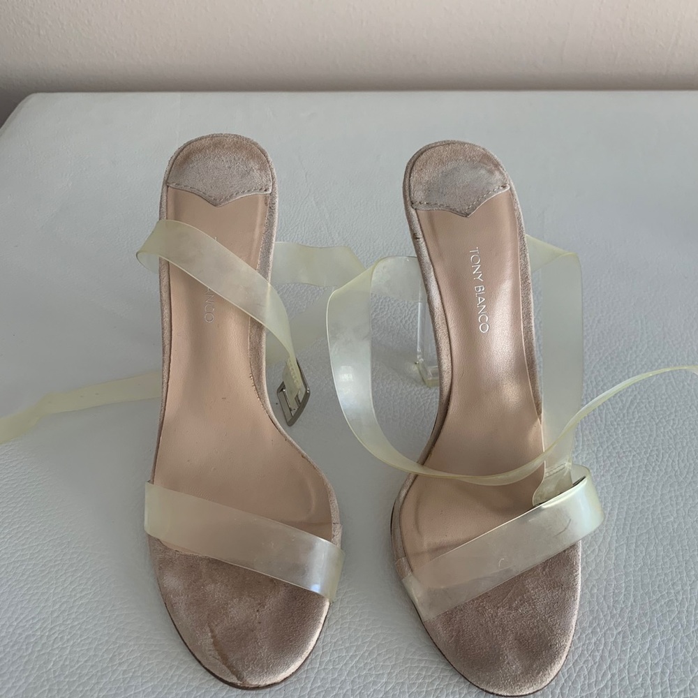 Tony Bianco clear lucite heels sandals
